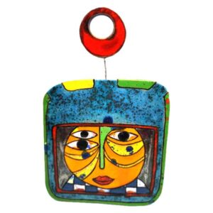 Wanddeko-Keramik-Fliese-colorful face