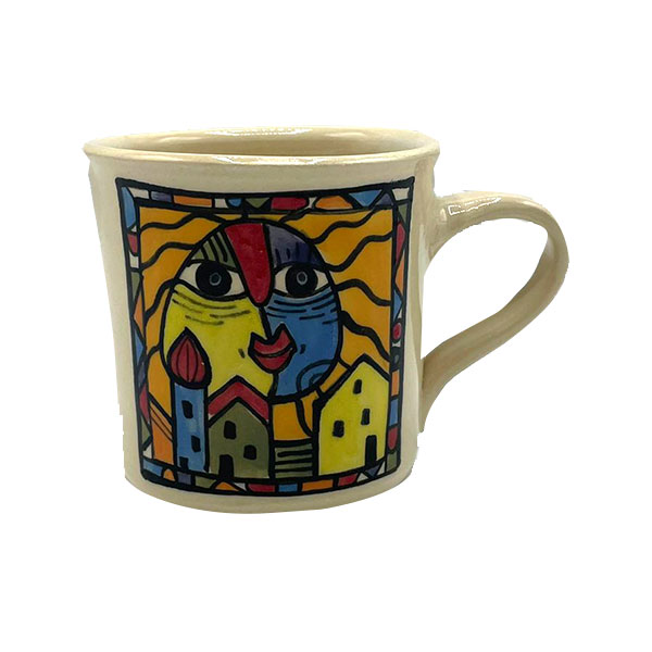 Handgemachte Keramik Cappuccino-Tasse Happy Vienna
