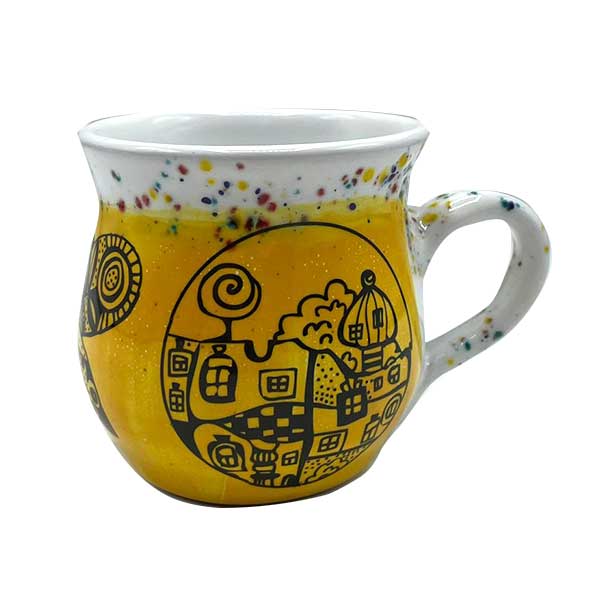 Handgemachte Gelbe Keramik Espressotasse