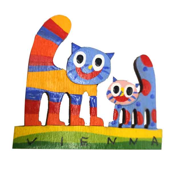 Bunter dekorativer Wandmagnet für Katzenliebhaber